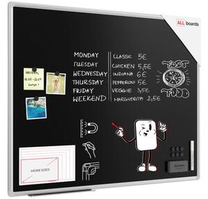 Černá magnetická tabule 100x80 ALLboards PREMIUM, BKB108EX