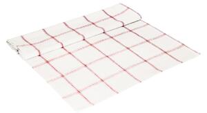 Běhoun na stůl z organické bavlny Alma White/Red 50 x 140 cm