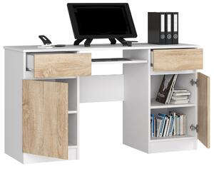 Moderní psací stůl ANNA135, bílý / dub Sonoma