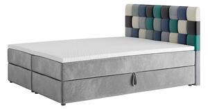 Čalouněná postel boxspring APPLE + topper, 180x200, itaka 14/modrá