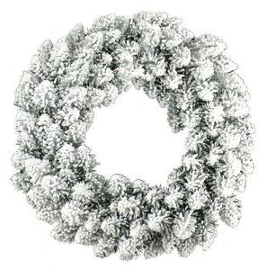 Adventní věnec se sněhem, průměr 50 cm - Bílá - 31 - 50 cm