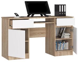 Moderní psací stůl ANNA135, dub Sonoma / bílý