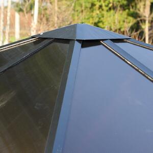 Goleto Luxusní zahradní altán s polykarbonátovou střechou 3 x 3 m | černo-šedý