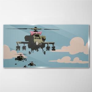Obraz na skle Obraz na skle Banksy Helicopter