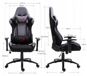 Kancelářská židle FG-38, 67,5x128-138x70, šedá/černá