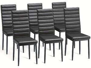 Jídelní židle - Židle - Židle s opěradlem ve tvaru sedáku - Kuchyňské židle - Designové židle - Sada 6 kusů