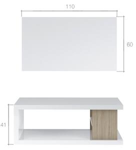 Konferenční stolek LUKE, 110x41x60, bílá/dub sonoma