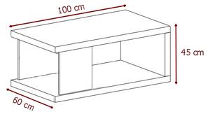Konferenční stolek WERTIKO, 100x45x60, bílá lesk