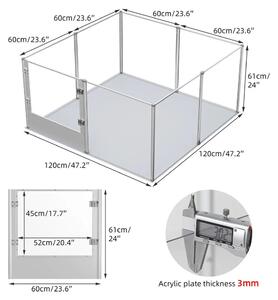 Ohraničení hřiště – plot pro hřiště – ohrádka pro děti – prostor pro hraní – dětská ohrádka – rozměry 120 x 120 x 61 cm – voděodolná podložka