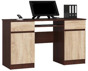 Moderní psací stůl ANNA135, wenge / dub Sonoma