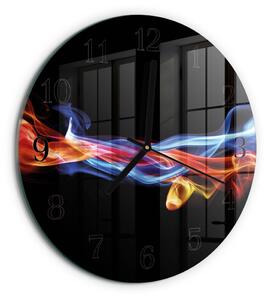 Skleněné nástěnné hodiny Abstraktní kouř zsoc-fi30-00172067