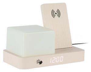 Digitální stolní hodiny 6079WH Karlsson s lampou a nabíječkou smartphonů 20cm