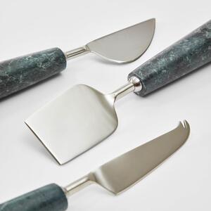 Sada tří zelených mramorových nožů na sýr Kave Home Bluma
