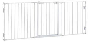 Ohrádka pro psy se 3 prvky a bezpečnostními dvířky, bílá, rozměry 180x3x74,5 cm, pro bezpečnou ochranu
