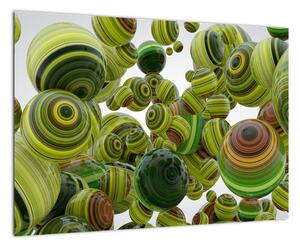 Abstraktní obraz - zelené koule