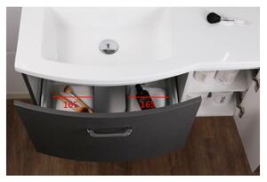 Koupelnový nábytek DANA 850 antracit s umyvadlem - oblý tvar