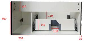 Koupelnový nábytek DANA 850 antracit s umyvadlem - oblý tvar