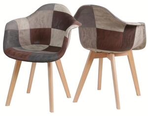 Jídelní židle - Židle - Sedací křeslo - Křeslo s područkami - Otočná židle - Sada 2 kusů - Ergonomický design - Dřevěné nohy