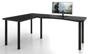 Počítačový rohový stůl MOOD L, 200/135x73-76x65, černá, levý