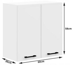 Kuchyňská skříňka horní dvoudveřová KOSTA W80 2D, 80x58x30, bílá