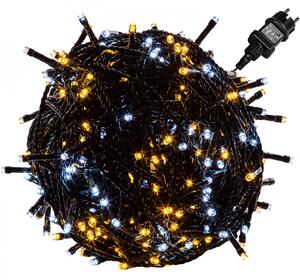 Goleto Vánoční LED osvětlení 5 m studená + teplá bílá 50 LED | zelený kabel