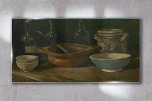 Obraz na skle Obraz na skle Keramika láhev van Gogh