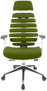 MERCURY kancelářská židle FISH BONES PDH, šedý plast, 26-66 zelená, 3D područky