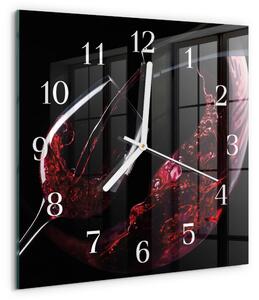 Skleněné hodiny Víno zskb-30x30-00085200