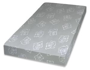 Dětská matrace s potahem TESSUTO, 70x140x10, šedá/bílý medvěd