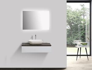 Bílá matná toaletní skříňka Vision 800 pro umyvadlo na desku