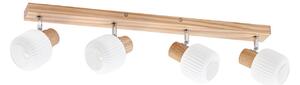 Stropní lampa Lindby, Darla, stmívatelné, Dřevo, Chodba, Dřevo