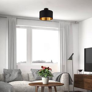B.K. Licht Stropní světlo Kari, černá/zlatá, textil, E27, stmívatelný, Černá, Obývací pokoj / jídelna, Textil / tkanina / hedvábí, Moderní