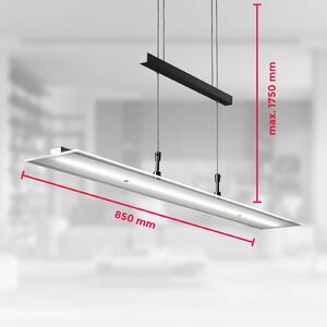 B.K. Licht Závěsné světlo LED Tick černé, sklo, stmívatelné, výškově nastavitelné, stmívatelný, Černá, Obývací pokoj / jídelna, Sklo, Moderní