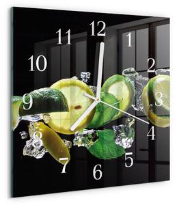 Skleněné hodiny Citron a limetka zskb-30x30-00089281
