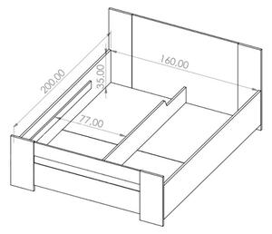 Manželská postel BONY + rošt, 160x200, bílá + pěnová matrace DE LUX 14 cm