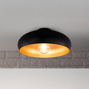 B.K. Licht Stropní světlo Zoe, černá-zlatá, kov, E27, stmívatelný, Černá, Obývací pokoj / jídelna, kov, Moderní