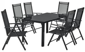 Goleto Zahradní hliníková sestava Milano | stůl + 6 židlí tmavě šedá
