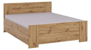 Manželská postel BONO + rošt, 160x200, bílá