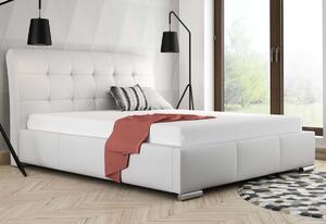 Čalouněná postel BERAM + matrace DE LUX, 160x200, černá ekokůže - madryt 1100