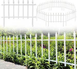 Oplocení Tuinomheining – Bílé kovové panely pro okrasné záhony – 5 kusů – 57 x 45 cm