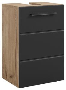 SKŘÍŇKA POD UMYVADLO, černá, barvy dubu, 40/60/31 cm MID.YOU - Koupelnové série, Online Only