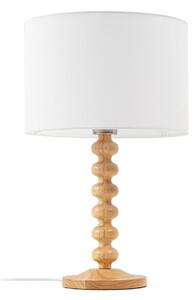 Stolní lampa Lucande, Karlie, Bílá, Dřevo