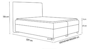 Čalouněná postel boxspring NEPTUN + topper, 120x200, madryt 190/madryt 120