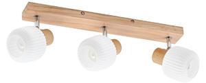 Stropní lampa Lindby, Darla, stmívatelné, Dřevo, Chodba, Dřevo