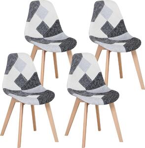 Jídelní židle - Designové židle - Čalouněné - Židle s opěradlem ve tvaru sedáku - Židle - Sada židlí - Jídelní židle (sada 4 kusů)