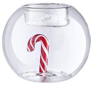 MERRY & BRIGHT Svícen na čajovou svíčku "Candy Cane" 8 cm