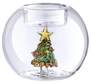 MERRY & BRIGHT Svícen na čajovou svíčku stromeček 8 cm