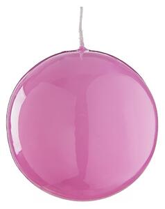 BUBBLES Svíčka kulatá lesklá 9 cm - růžová