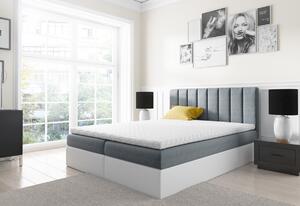 Čalouněná postel VIOLETA + topper, 200x200, inari 81/bílá eko