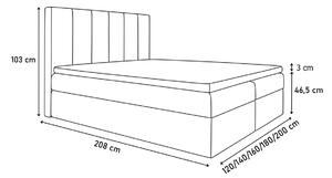 Čalouněná postel VIOLETA + topper, 180x200, inari 60/černá eko